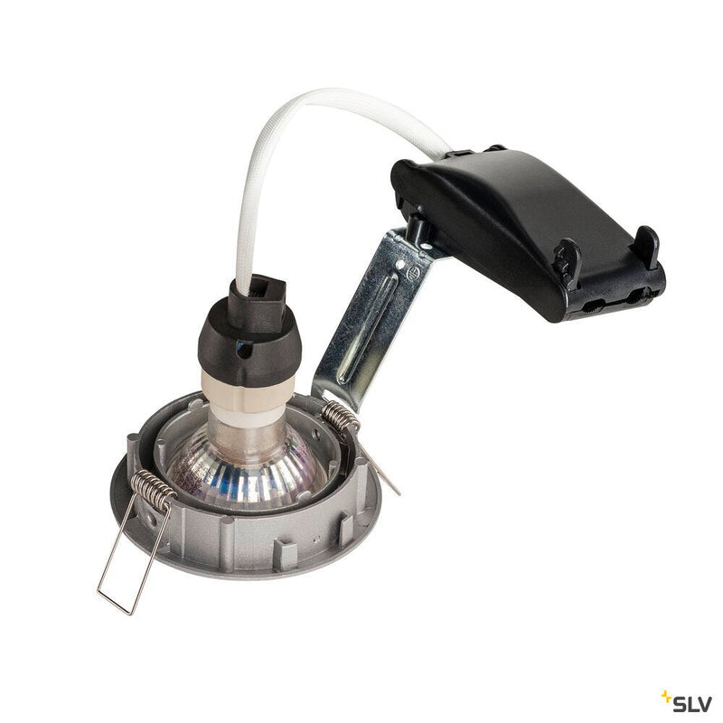 PIKA, recessed ceiling light, QPAR51, swivelling, silver-grey, max. 50W