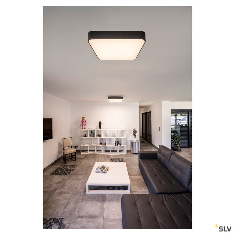 MEDO 60, ceiling light, LED, 3000K, square, black, 1-10V