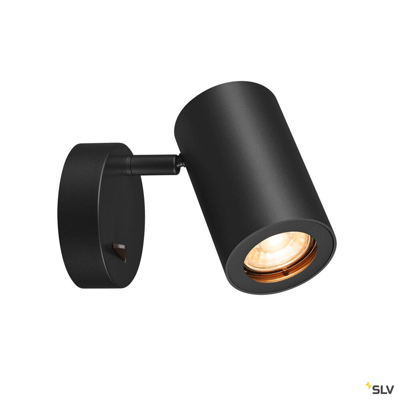 ENOLA_B, wall light, QPAR51, with switch, black, max. 50W