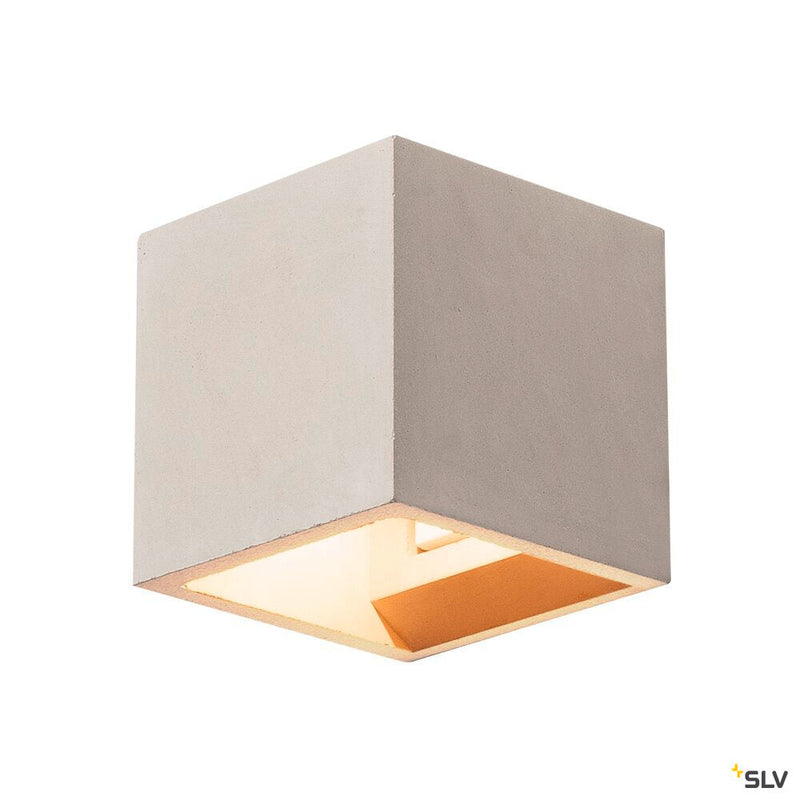 SOLID CUBE, wall light, QT14, grey, max. 25W