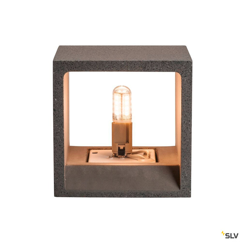 SOLID CUBE, wall light, QT14, black sandstone, max. 25W
