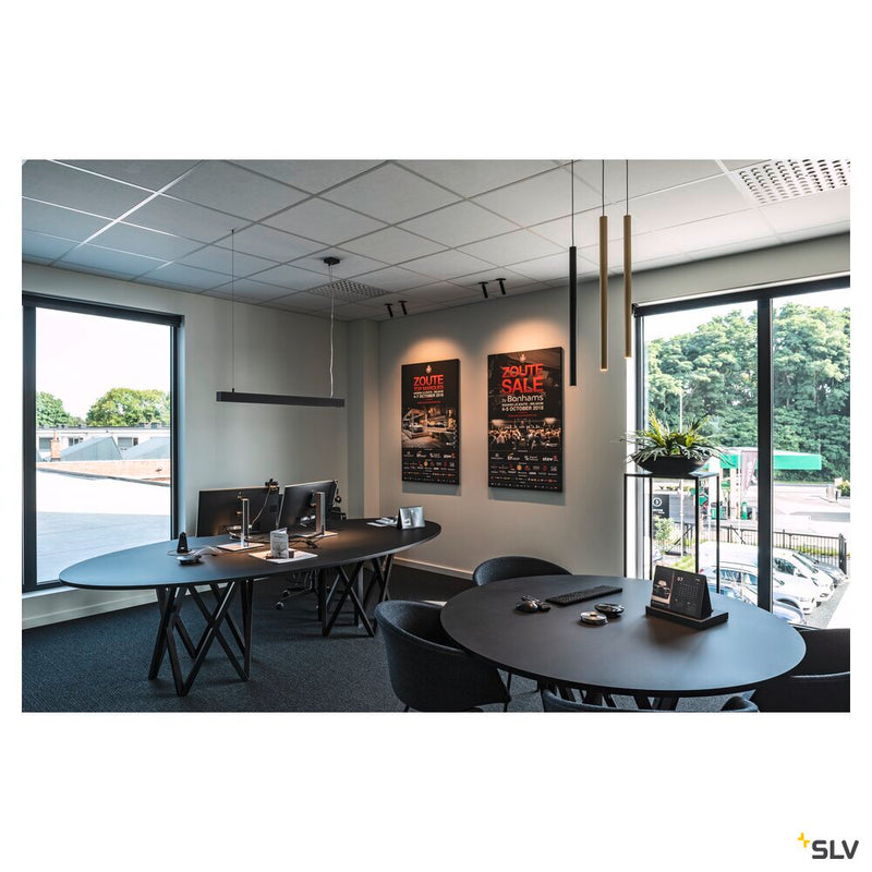 HELIA 30, pendant, LED, 3000K, round, black, flat canopy for recessed installation, 7.5W