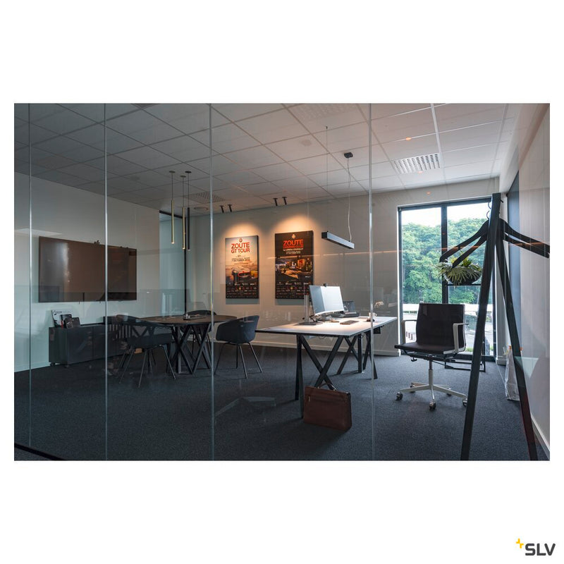 HELIA 30, pendant, LED, 3000K, round, black, flat canopy for recessed installation, 7.5W