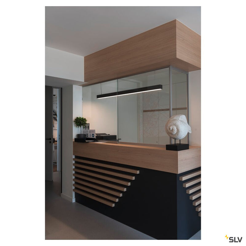 Q-LINE DALI SINGLE LED, pendant, dimmable, 1500mm, black