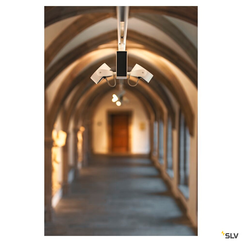 HELIA 50, spot for 3-circuit high-voltage track, LED, 3000K, white, 35°, incl. 3-circuit adapter