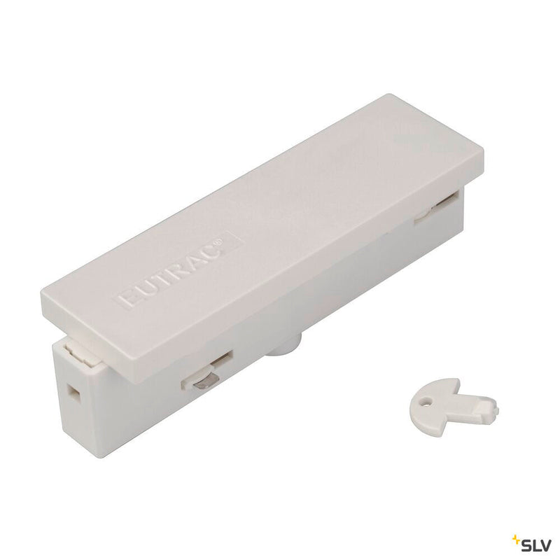 CENTRE FEED-IN for EUTRAC 240V 3-phase surface-mounted track, white