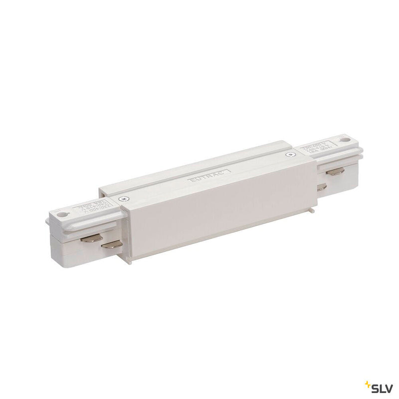 EUTRAC longitudinal connector with feed-in option, traffic white