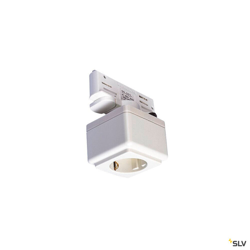 SOCKET for EUTRAC 240V 3-phase surface-mounted track, white