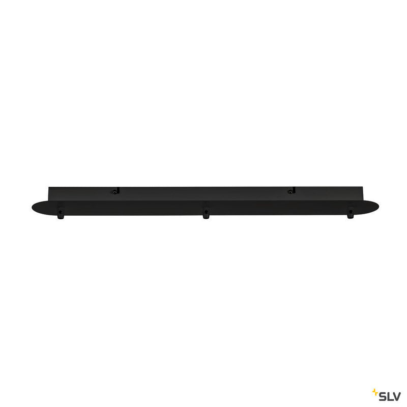 FITU triple ceiling plate, long, black