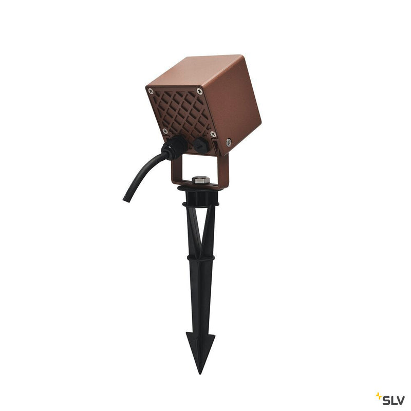 NAUTILUS 10 Spike, LED outdoor ground spike luminaire, rust coloured IP65, 3000K, 45°