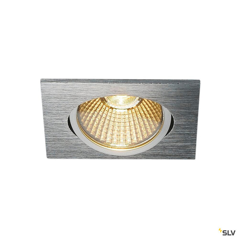 NEW TRIA angular, LED indoor recessed ceiling light, brushed aluminium, 1800-3000K 7.2W