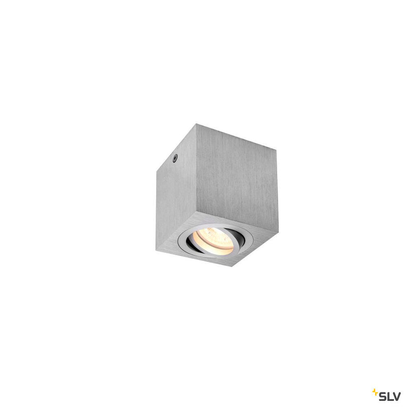 TRILEDO Single, Indoor surface-mounted ceiling light, QPAR51, brushed aluminium, max 10W