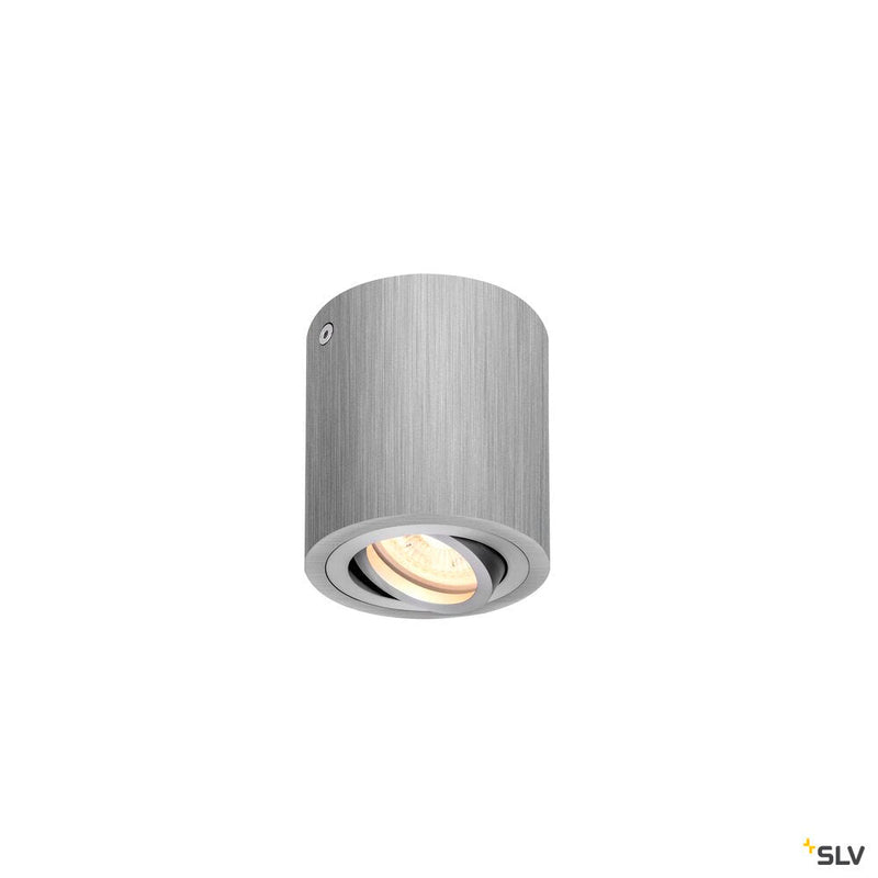 TRILEDO CL, indoor surface-mounted ceiling light, QPAR51, brushed aluminium, max 10W