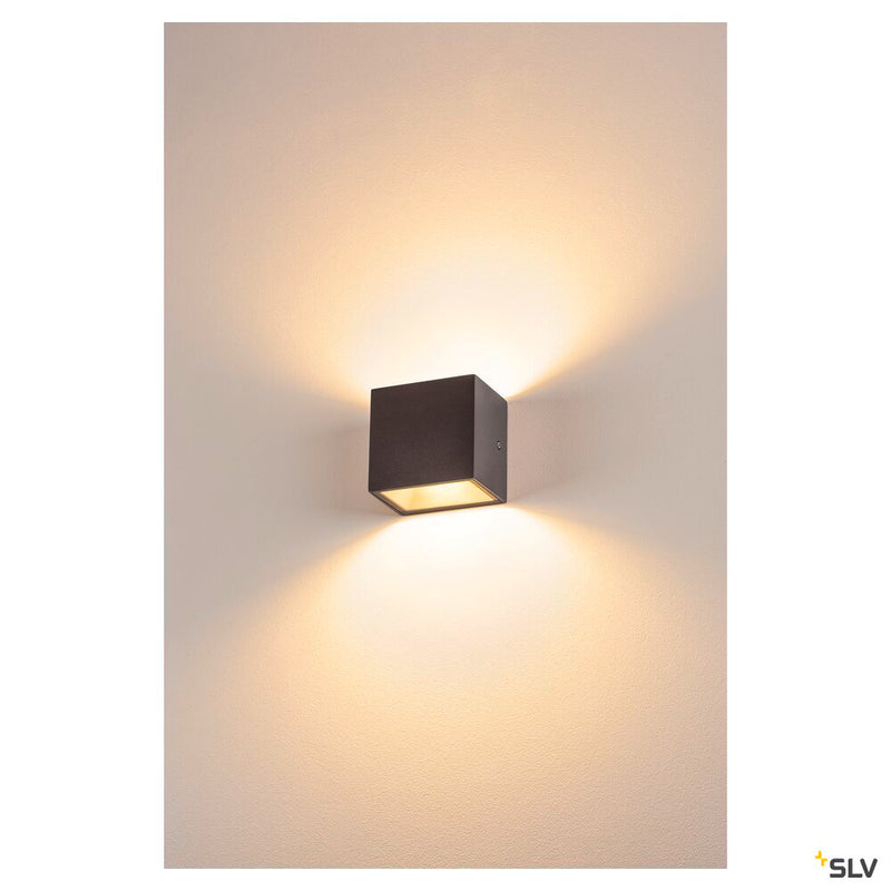 SITRA CUBE WL, LED outdoor surface-mounted wall and ceiling light, anthracite, IP44, 3000K, 10W