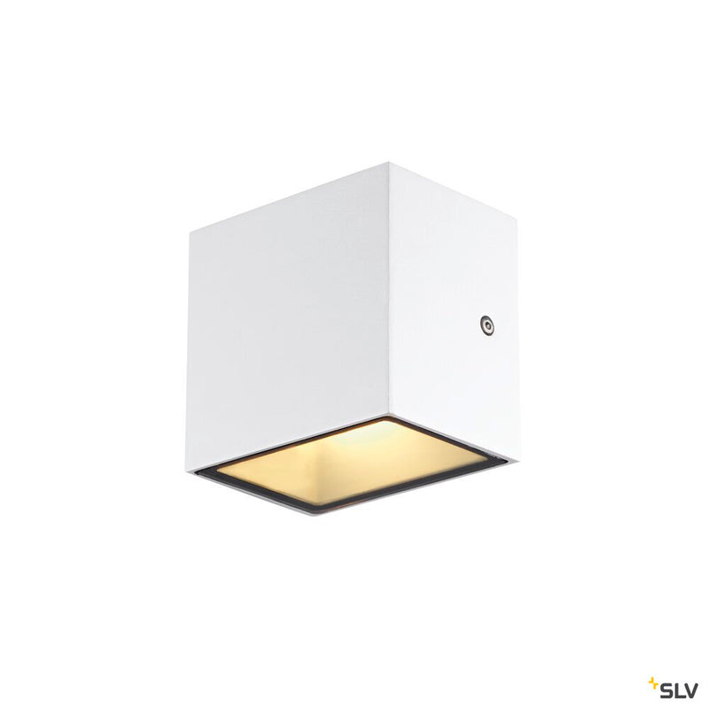 SITRA CUBE WL, LED outdoor surface-mounted wall and ceiling light, white, IP44, 3000K, 10W