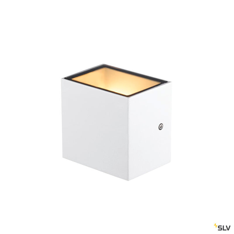 SITRA CUBE WL, LED outdoor surface-mounted wall and ceiling light, white, IP44, 3000K, 10W