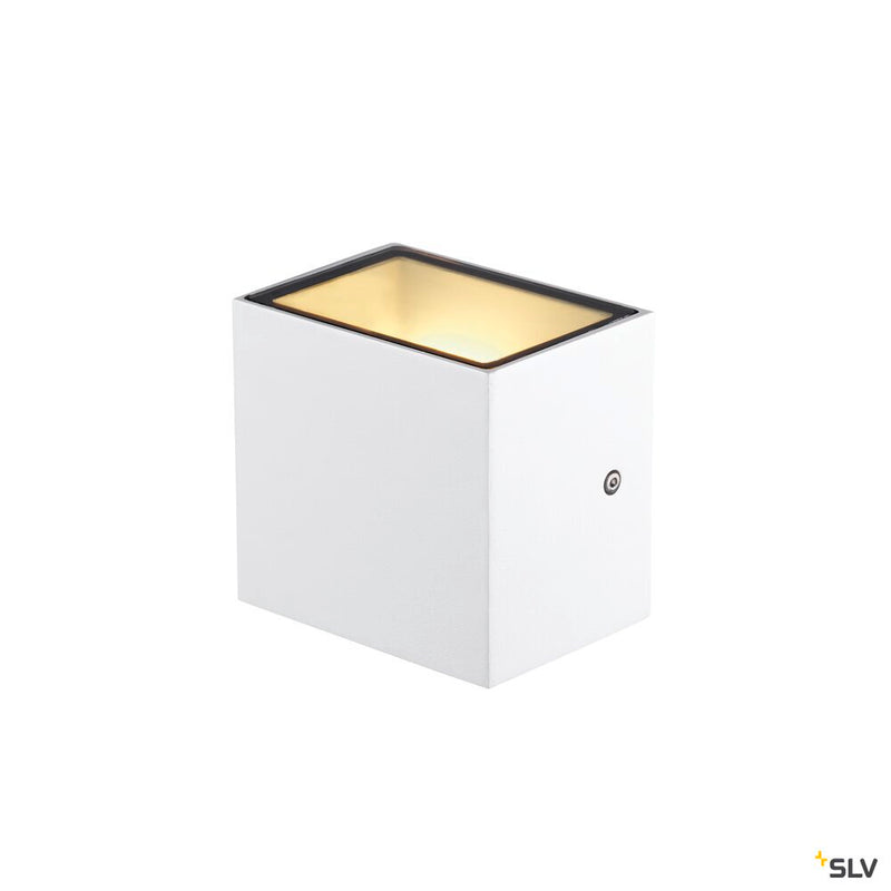 SITRA CUBE WL, LED outdoor surface-mounted wall and ceiling light, white, IP44, 3000K, 10W