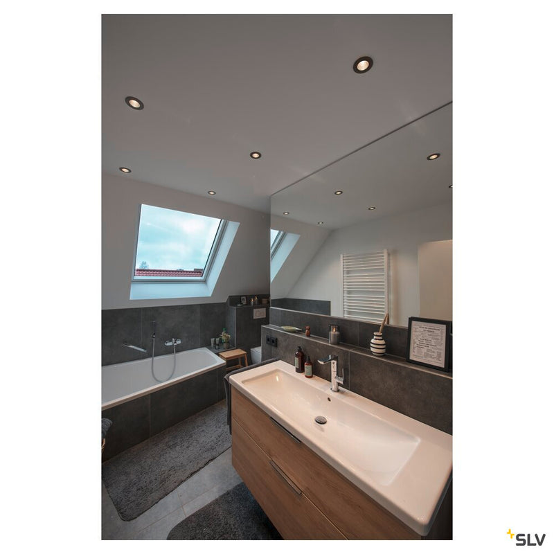 PATTA-I, LED outdoor recessed ceiling light, round DL IP65 black 1800-3000K