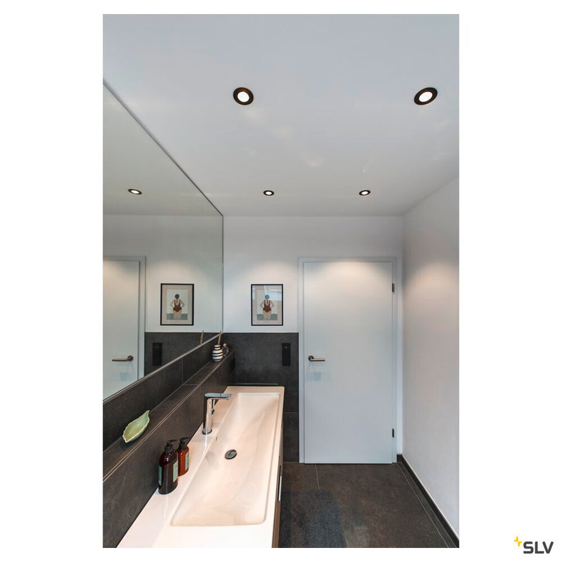 PATTA-I, LED outdoor recessed ceiling light, round DL IP65 black 1800-3000K