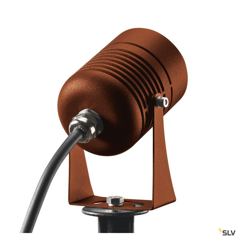 LED SPIKE, LED outdoor ground spike luminaire, rust coloured, IP55, 3000K, 40°