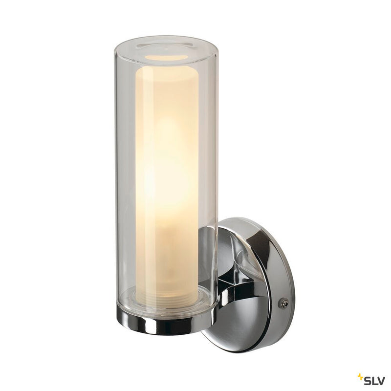 WL 105 wall light, chrome, double glass, 1xE14