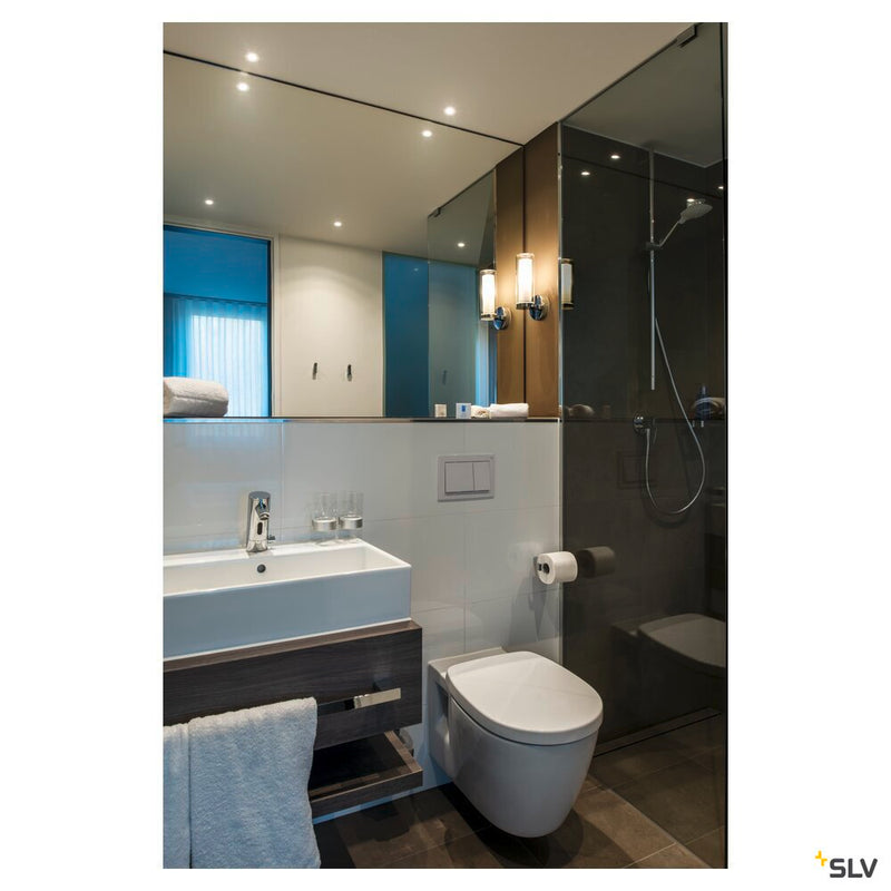 WL 105 wall light, chrome, double glass, 1xE14