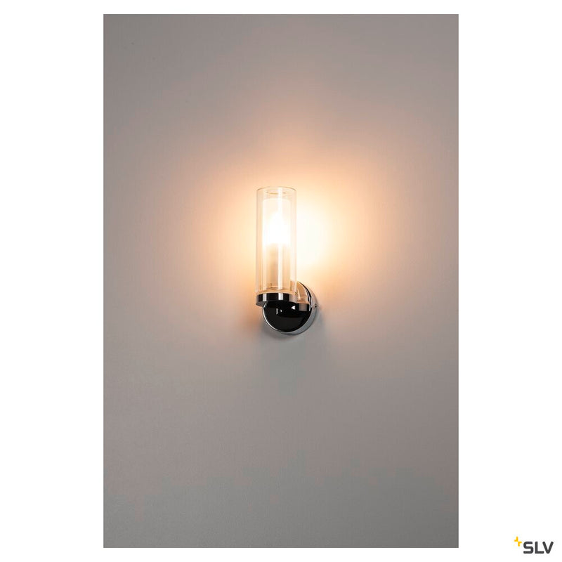 WL 105 wall light, chrome, double glass, 1xE14