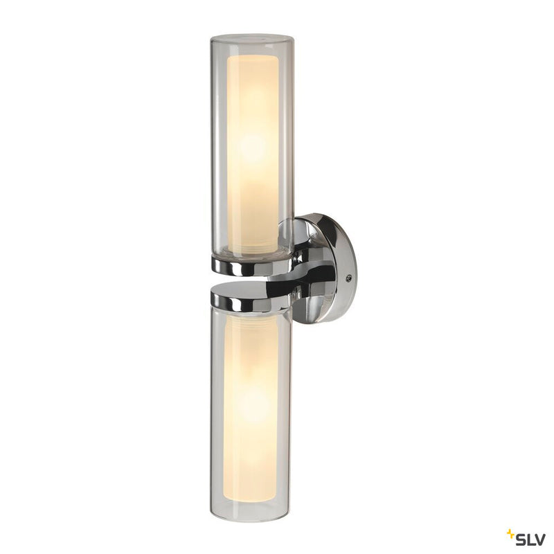 WL 106 wall light, double glass, chrome, 2xE14