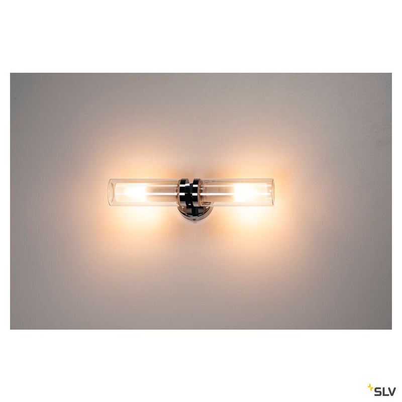 WL 106 wall light, double glass, chrome, 2xE14