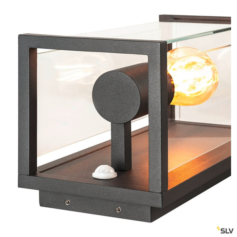 QUADRULO SENSOR WL E27 outdoor surface-mounted wall light, anthracite, including sensor