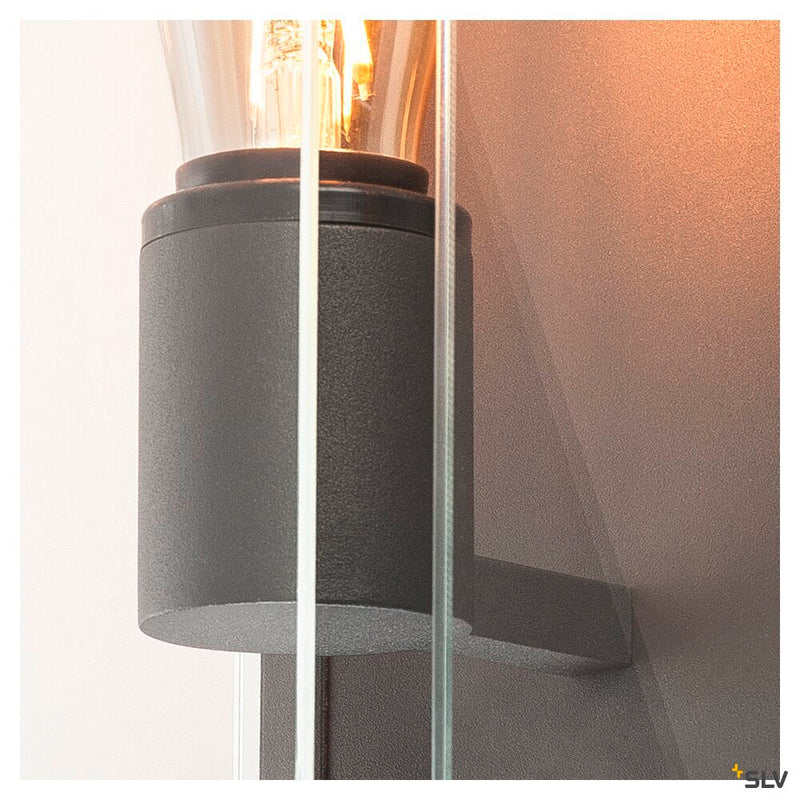 QUADRULO WL E27 outdoor surface-mounted wall light, anthracite