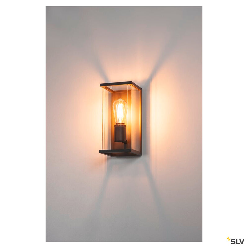 QUADRULO WL E27 outdoor surface-mounted wall light, anthracite