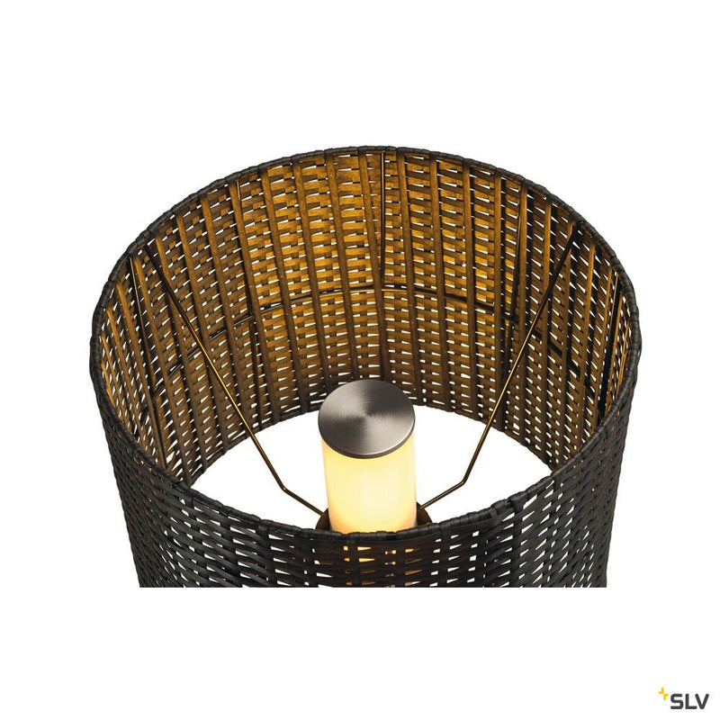 ADEGAN MANILA SL floor stand, PE rattan anthracite + SST 304 + granite G654, E27, max. 15W