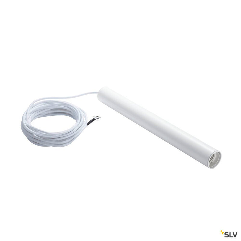 FITU PD E27 indoor pendant, white, 5m cable with open cable end