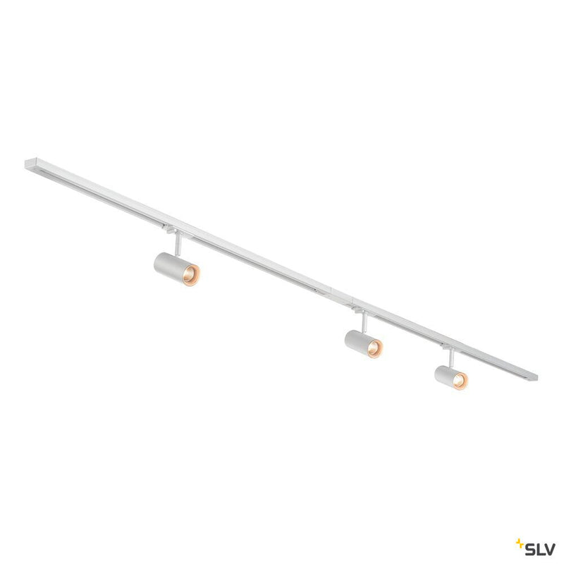 1Ph NOBLO SPOT SET 2700K white, including three spotlights, two 1m racks, one feed-in and one long connector