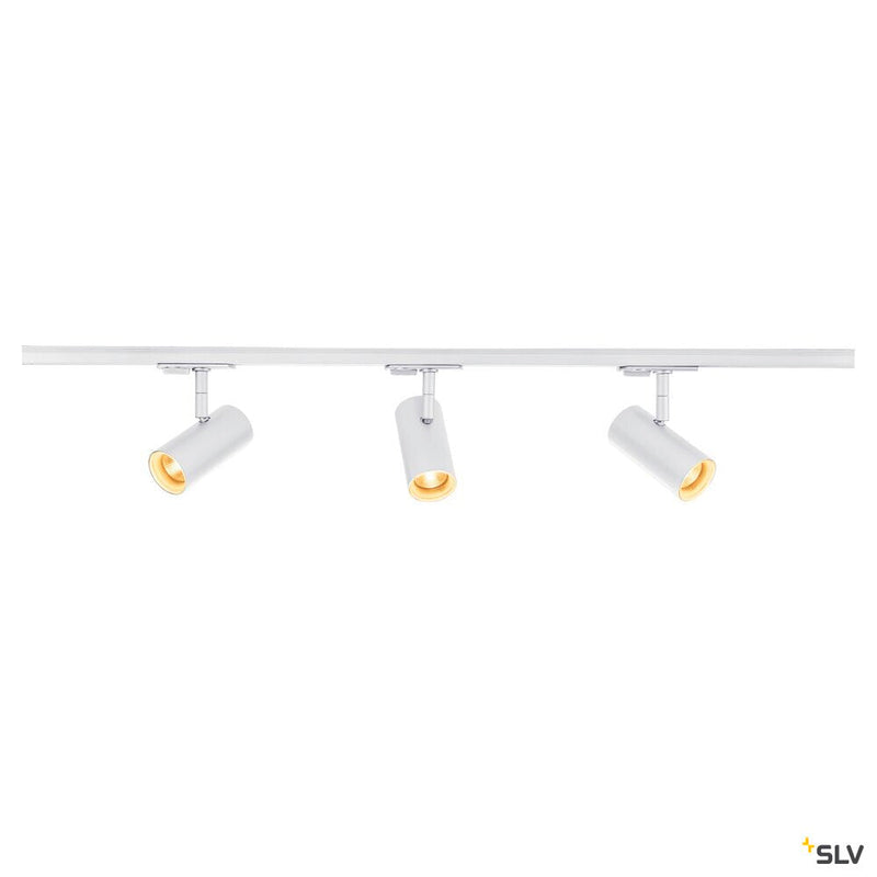 1Ph NOBLO SPOT SET 2700K white, including three spotlights, two 1m racks, one feed-in and one long connector