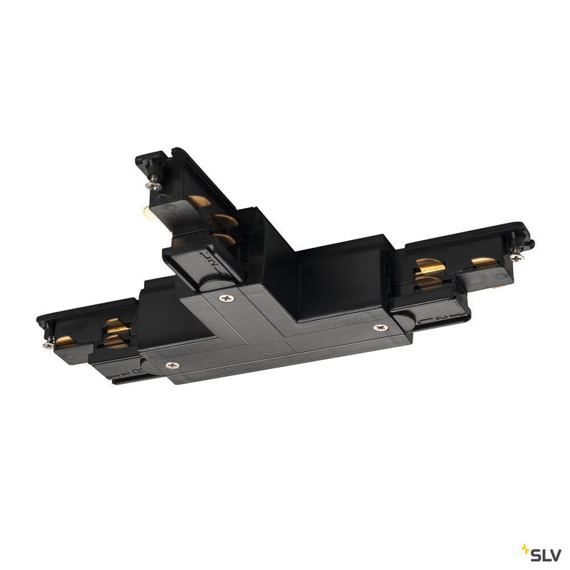 S-TRACK DALI L-connector, with feed-in capability, outer earth, left, black