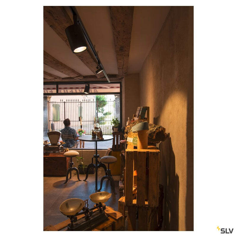 KALU TRACK, spot for 240V 3-phase track, QR111, black, max. 50W, incl. 3-phase adapter