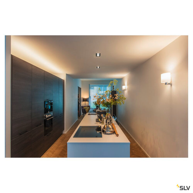 KENKUA E27, Indoor LED recessed wall light, chrome