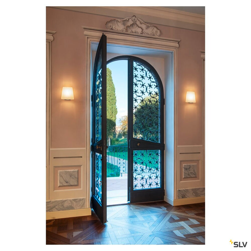 COUPA QT14, Indoor LED recessed wall light, chrome, frosted glass