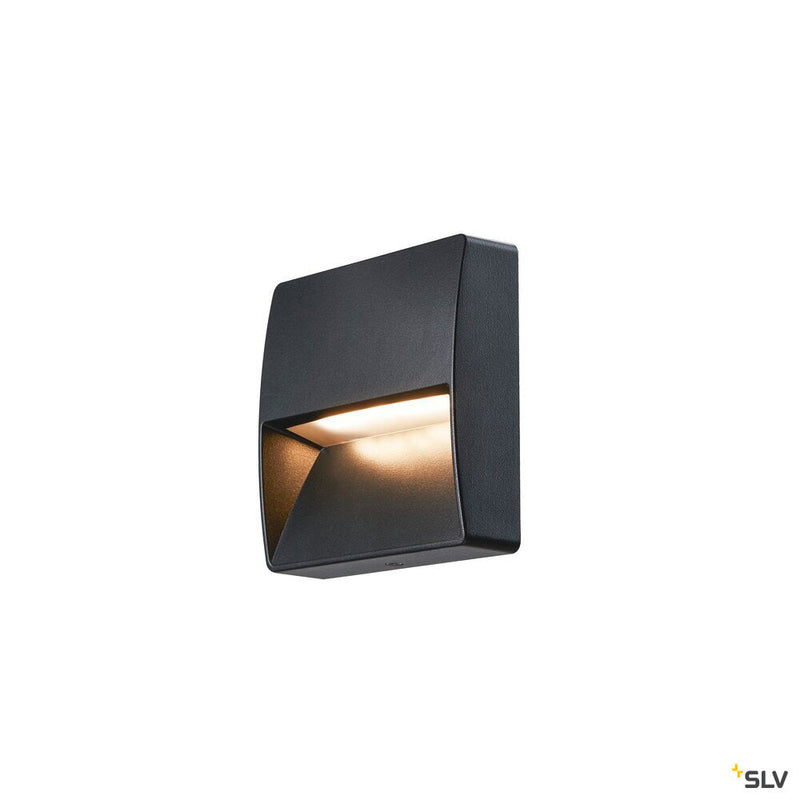 DOWNUNDER OUT, square WL Outdoor LED recessed wall light, anthracite, 3000K