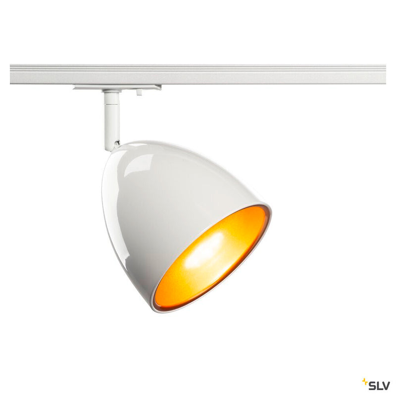 1~ PARA CONE 14 QPAR51, 1-circuit system luminaire, white/gold, incl. 1-circuit adapter