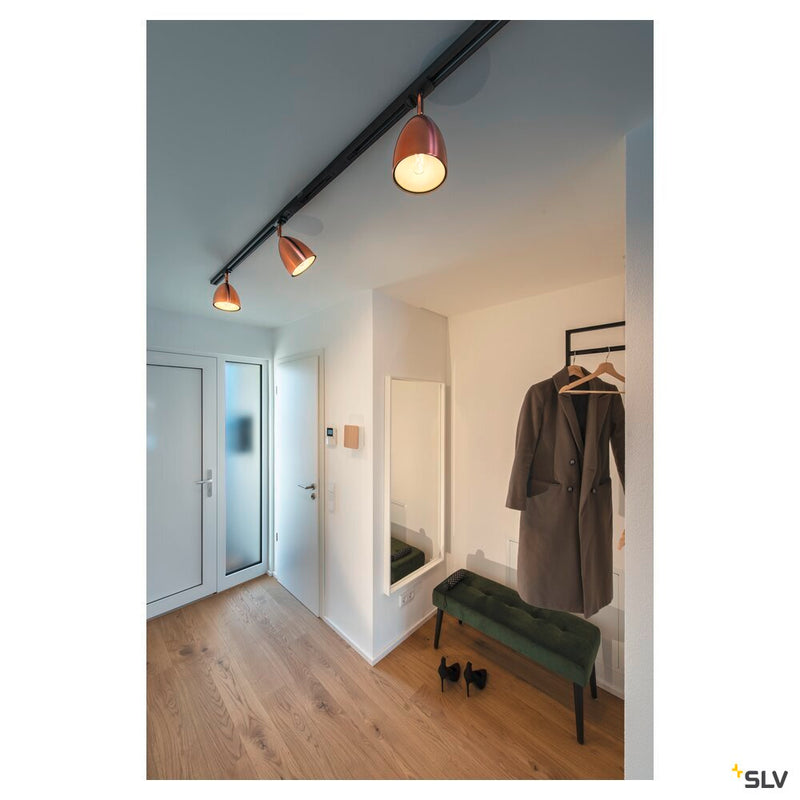 1~ PARA CONE 14 QPAR51, 1-circuit system luminaire, copper/white, incl. 1-circuit adapter