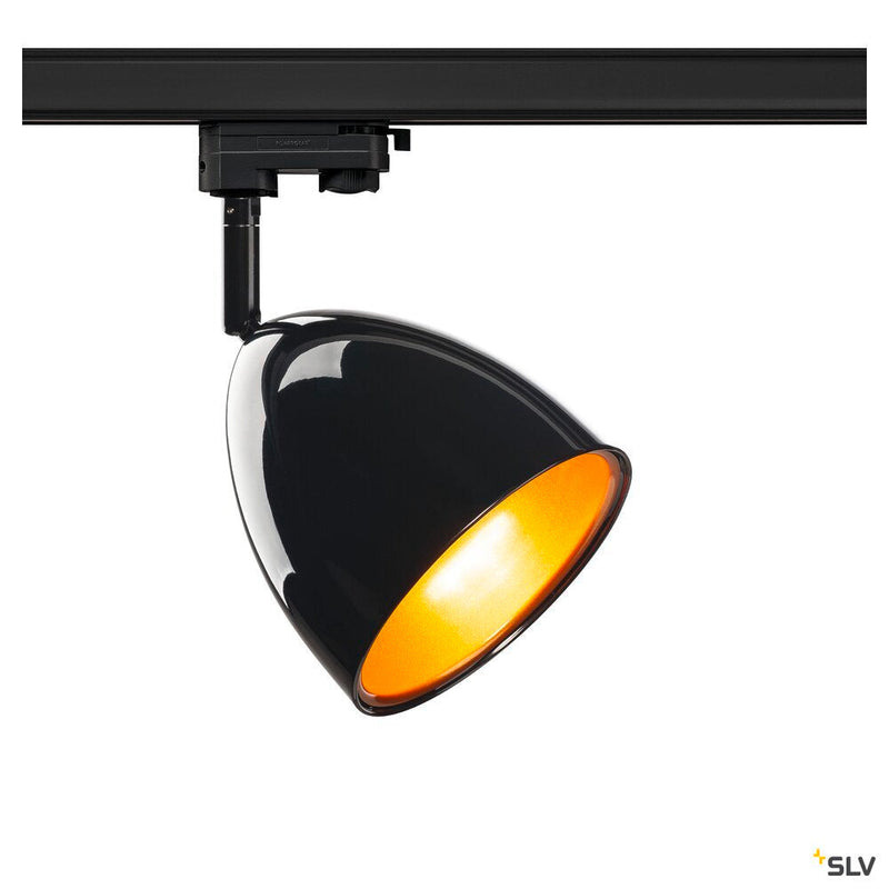 3~ PARA CONE 14 QPAR51, 3-circuit system luminaire, black/gold, incl. 3-circuit adapter