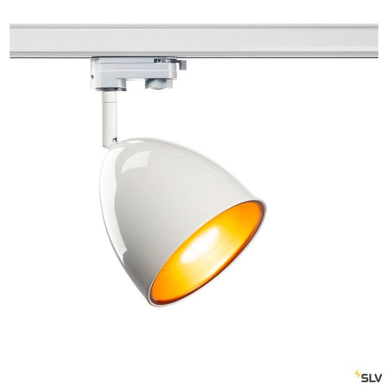 3~ PARA CONE 14 QPAR51, 3-circuit system luminaire, white/gold, incl. 3-circuit adapter