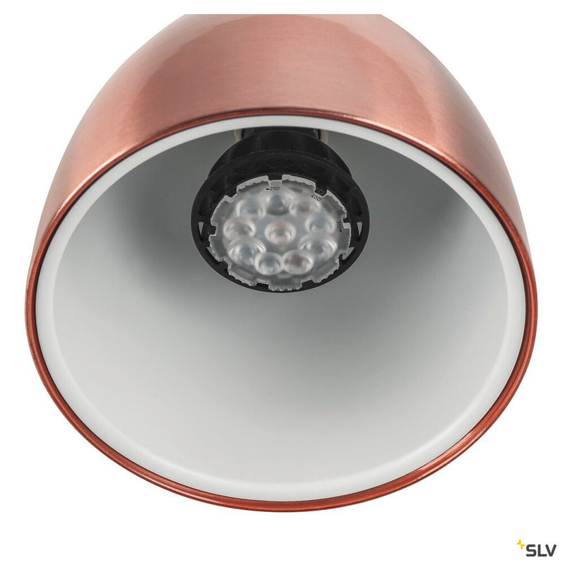 3~ PARA CONE 14 QPAR51, 3-circuit system luminaire, copper/white, incl. 3-circuit adapter