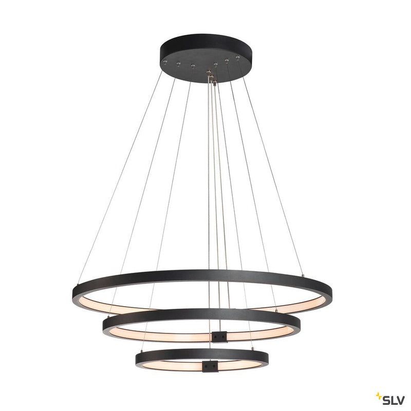 ONE TRIPLE DALI, Indoor LED pendant, black, 3000/4000K