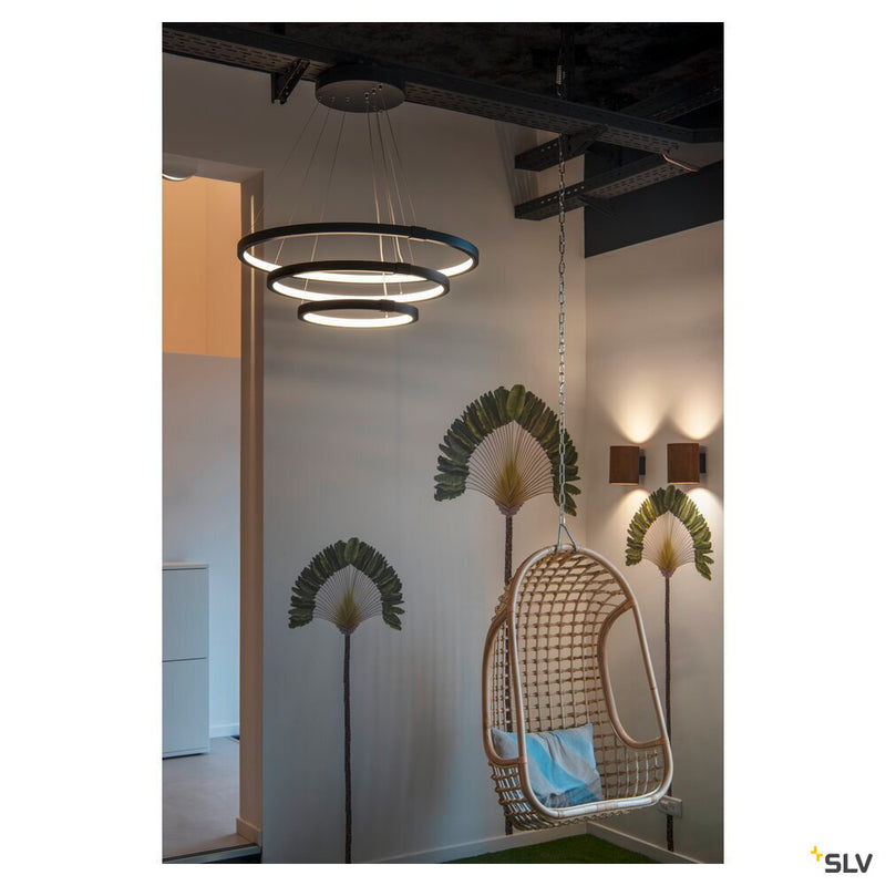 ONE TRIPLE DALI, Indoor LED pendant, black, 3000/4000K