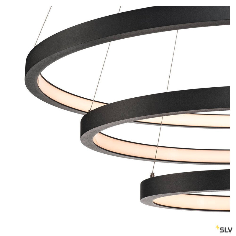 ONE TRIPLE DALI, Indoor LED pendant, black, 3000/4000K