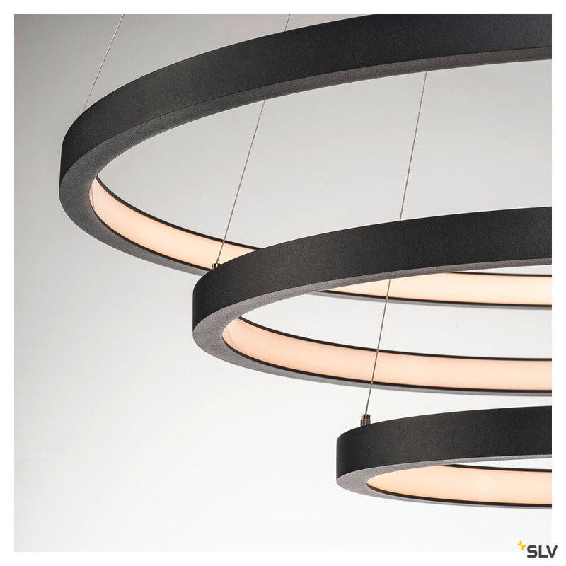 ONE TRIPLE DALI, Indoor LED pendant, black, 3000/4000K
